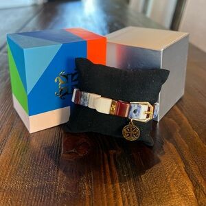 Rustic Cuff Colorful Ceramic Bracelet with Charm